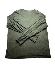 RuffHewn Well-Worn Men’s XXL Olive Green Long Sleeve Henley Shirt 100% Cotton