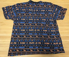KR3W Shirt Mens Large Black Blue Orange All Over Print Skate Or Die Graphic Tee