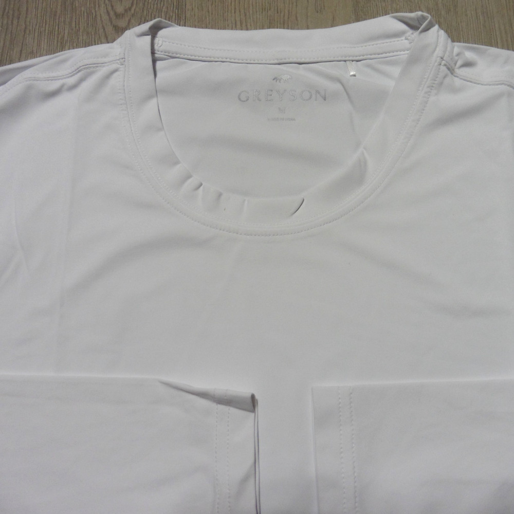 GREYSON Mens M MEDIUM GUIDE SPORT T SHIRT PERFORMANCE GOLF LONG SLEEVE TEE WHITE