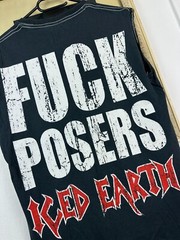 Vintage Iced Earth Band Shirt Sleveless rare Hype Tee Over Print Size S