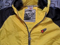 XL Tag Fit Size 3XL Vintage Rocket Racing Yellow Black Hooded Jacket