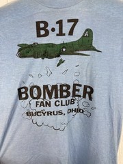 Vtg B17 Bomber Fan Club T Shirt Bucyrus Ohio Screen Stars Polycotton Small