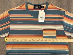 NWT! RRL Double RL By Ralph Lauren Striped Jacquard Pocket T-Shirt Men’s Size S
