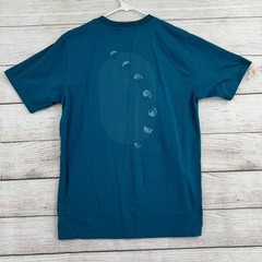 Mountain Hardwear Graphic T-Shirt Mens Medium Teal Blue Moon Phases Lunar