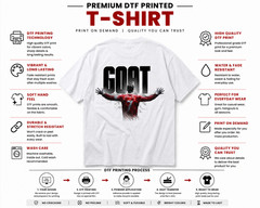 NOVRIK Goat Ronaldo 7 Graphic T-Shirt White Cotton Tee Front & Back Print Unisex