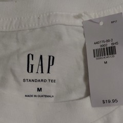 Gap Standard Tee Men’s Solid White Crew Neck Short Sleeve T-Shirt Size M Regular