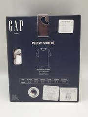 GAP Men’s S M L XL 3 Pack White Soft Cotton Crew Neck T Shirts w Logo Tag Free