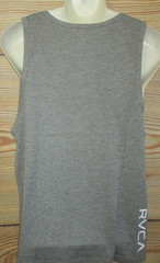 MENS RVCA PERFORMANCE GRAY TANK TOP T-SHIRT SIZE M