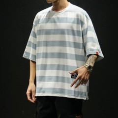 Oversized Striped Tee – Summer Cotton Fashion Hip Hop Streetwear Men T Shirt 5XL