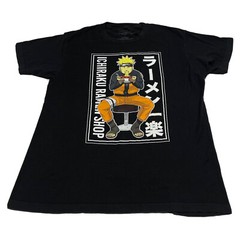 Naruto Anime T-Shirt Men’s Large Art Hipster Hip Hop Cartoon Martial Arts Black