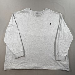 Polo Ralph Lauren Long Sleeve T Shirt Mens 2XB Big 2X Gray Crew Pony Tee