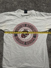 Vintage US Marine Corps White Shirt USA Made Single Stitch Size Large *Stains