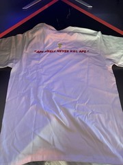 A Bathing Ape BAPE White Cotton Logo Graphic Print T-Shirt Mens Size L