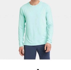 Men’s Long Sleeve Performance T-Shirt All in Motion Mint Green Size XL
