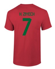Morocco Soccer #7 Hakim Ziyech World Football Fans Adult and Youth T-Shirt