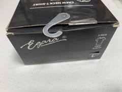 Egara Crew Neck T-Shirt 3 Pack Black Gray Slim Fit Cotton Stretch Size L NOB NEW