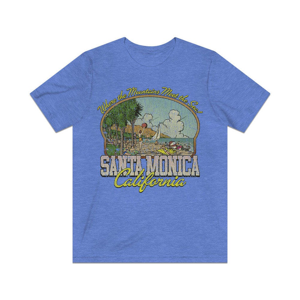 Santa Monica Where the Mountains Meet the Sea 1962 Vintage Men’s T-Shirt