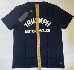 Triumph Motorcycles T-Shirt Mens XL Burnham Jet Black Spellout Logo Short Sleeve