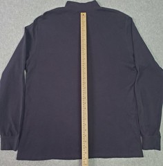Lands’ End Shirt Mens Large Navy Blue Mock Neck Long Sleeve Cotton Basic T Shirt
