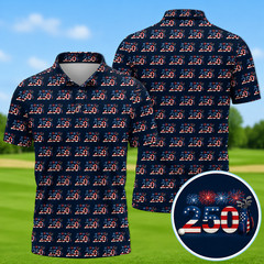 250 USA Birthday Patriotic Golf Polos, Father’s Day Gift (S-5XL)