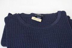 MANI Vintage Mens Black Crew Neck Tee Fine Cable Knit Cotton Rayon Blend Large