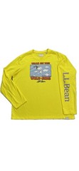 L.L. Bean x Peanuts Shirt Men’s L Yellow Crew Neck Snoopy Wild Side MINT