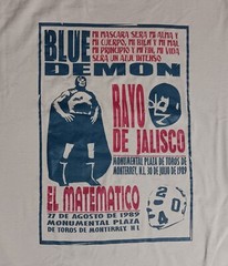 Rayo De Jalisco Jr vs Blue Demon Wrestling Poster t-shirt WCW wwe the rock roman
