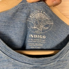 Wallace & Barnes T-Shirt Mens Small Indigo Blue Slub Cotton Pocket Tee A2420