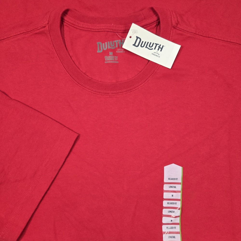 NWT Duluth Trading Co. Longtail T Mens M Relaxed T-Shirt Red Short Sleeve