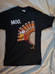Turkey Moo Funny Thanksgiving Funny Design Unisex T-Shirt