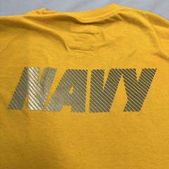 U.S. Navy Shirt Mens L Yellow Military PT Gym Casual USA