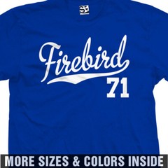 Firebird 71 T-Shirt | 1971 Pontiac Trans Am Formula Jersey Script Mens Tee Shirt