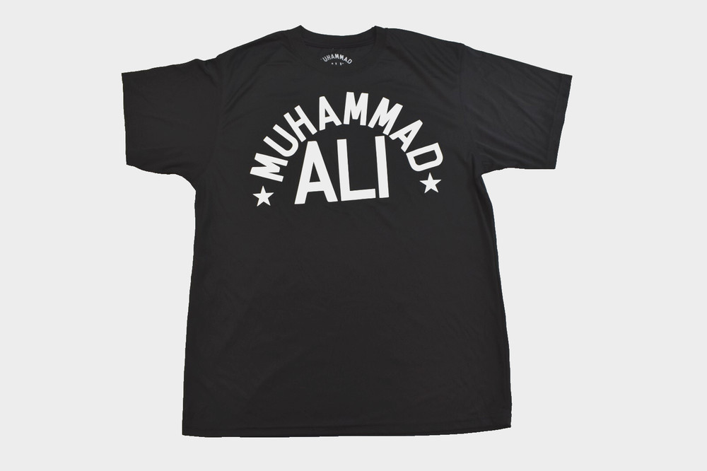 Muhammad Ali Mens Muhammad Ali Stars Black Poly Shirt NWT Medium