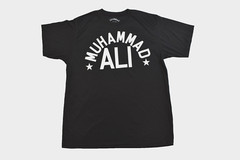Muhammad Ali Mens Muhammad Ali Stars Black Poly Shirt NWT Medium