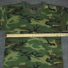 VTG Rothco Shirt Mens Large Green Woodland Camo Crewneck Military Made USA Tee