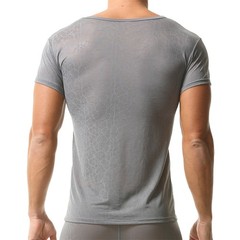 Men’s Breathable Short Sleeve T-shirts Ultra-thin Stretchy Daily Undershirt Tops