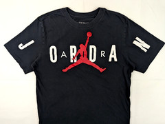 Nike Air Jordan MJ DNA Stretched Jumpman Logo Shirt Men M, Black Red CZ1880-010