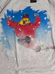 ⛷️👀🔥 VTG Blue Dolphin Down Hill Skiing Single Stitched T Shirt CLEAN Large HTF