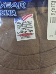 DSCP Army Brown Mens XXL 3-pack T Shirts, Jensen Co, 100% Combed Cotton NEW USA