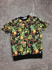 Asos Shirt Mens Size XS Extra Small Black Green Fruit Gold