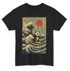 hot Japan Surfing Panda Kawaii Anime Great Wave Shirt Panda Surfing shirt