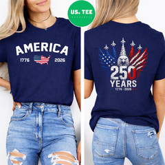 250 Years American 250th USA Patriotic Eagle 4th of July 2 Sides T-Shirt