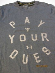 THE ROCK PAY YOUR DUES DWAYNE JOHNSON BRAHMA BULL UNDER ARMOUR L/S T-SHIRT SM