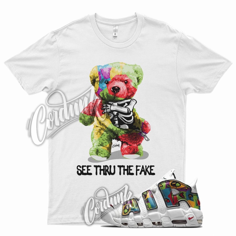 White THRU T Shirt for N Air More Uptempo Peace Love University Gold