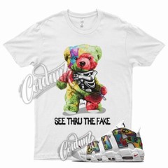 White THRU T Shirt for N Air More Uptempo Peace Love University Gold