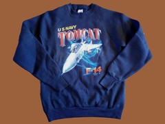 Vintage Sweatshirt U.S Navy TOMCAT F-14 Just Brass 1987 Size Medium NOS