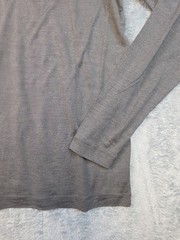 THEORY Long Sleeve HENLEY Collared Shirt Men’s MEDIUM M Gray SILK WOOL Thin Knit