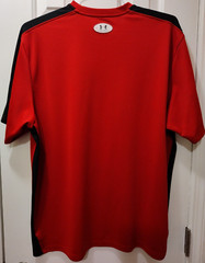 Under Armour UA Red and Black Short Sleeve Shirt Running, Workout Exercise XL GC