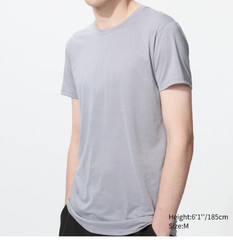 [3PCS] Uniqlo Mens AIRism Micro Mesh Light Gray Crew Neck T-Short XS