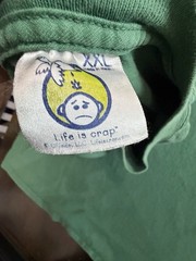 Life Is Crap Shirt Mens 2XL Green No Hunting Deer Graphic Funny Tee Outdoor